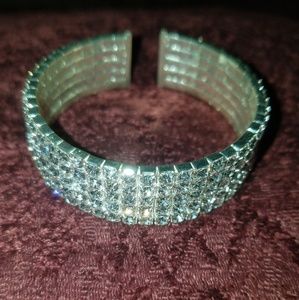 Silver Diamond Cuff Bracelet
